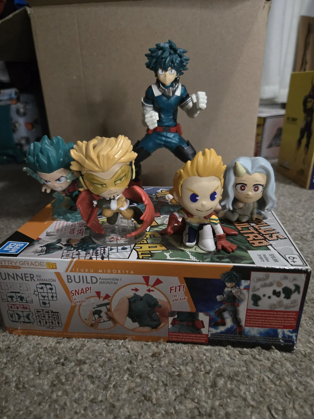 My Hero Academia Chibi Figure Set – Green, Yellow & Gray Characters - Picture 1 of 12